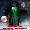 Groen monster, halloween decoratie, griezelige geluidseffecten, rode ogen, beweegbaar, 183 cm 7