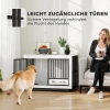 Grote hondenbox, eenvoudige toegang, afsluitbaar, draaibare komhouder, voor kleine en grote honden, wit 5