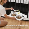 Grote hondenbox, eenvoudige toegang, afsluitbaar, draaibare komhouder, voor kleine en grote honden, wit 6