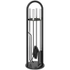 Haardgereedschap set 5 delig haardaccessoires met bezem, schep, pook tang standaard 1
