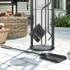 Haardgereedschap set 5 delig haardaccessoires met bezem, schep, pook tang standaard 10