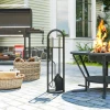 Haardgereedschap set 5 delig haardaccessoires met bezem, schep, pook tang standaard 2