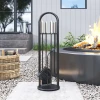 Haardgereedschap set 5 delig haardaccessoires met bezem, schep, pook tang standaard 8