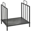 Haardhoutrek voor binnen 44,5 x 33 x 46,5cm brandhoutrek met handvatten voor brandhout, haardhout metaal zwart 1