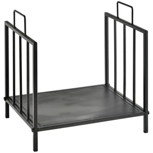 Haardhoutrek voor binnen 44,5 x 33 x 46,5cm brandhoutrek met handvatten voor brandhout, haardhout metaal zwart 1