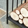Haardhoutrek voor binnen 44,5 x 33 x 46,5cm brandhoutrek met handvatten voor brandhout, haardhout metaal zwart 10