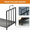 Haardhoutrek voor binnen 44,5 x 33 x 46,5cm brandhoutrek met handvatten voor brandhout, haardhout metaal zwart 6