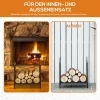 Haardhoutrek voor binnen 44,5 x 33 x 46,5cm brandhoutrek met handvatten voor brandhout, haardhout metaal zwart 7