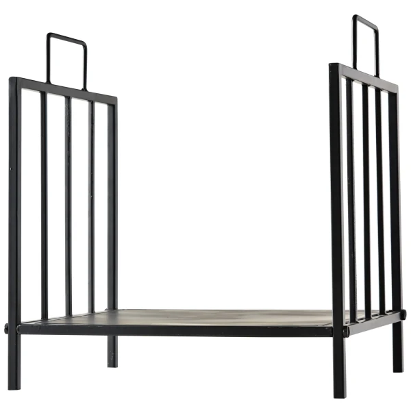 Haardhoutrek voor binnen 44,5 x 33 x 46,5cm brandhoutrek met handvatten voor brandhout, haardhout metaal zwart 9