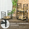 Haardhoutrek voor binnen 46 x 32 x 126 cm 3 niveaus brandhoutrek met 4 haken metaal zwart 5