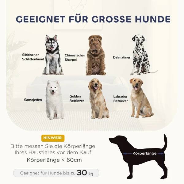 Hondenbank, huisdierenbank, huisdierenbed, afneembaar en wasbaar kussen, natuur+ donkergrijs 5
