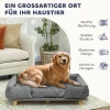 Hondenbank, huisdierenbank, huisdierenbed, afneembaar en wasbaar kussen, natuur+ donkergrijs 8
