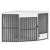 Hondenbox, verblijfsbox voor kleine en middelgrote honden, huisdierbox, voederdeur, mdf, metaal, wit 1