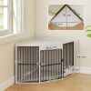 Hondenbox, verblijfsbox voor kleine en middelgrote honden, huisdierbox, voederdeur, mdf, metaal, wit 4