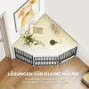 Hondenbox, verblijfsbox voor kleine en middelgrote honden, huisdierbox, voederdeur, mdf, metaal, wit 6