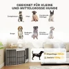 Hondenbox, verblijfsbox voor kleine en middelgrote honden, huisdierbox, voederdeur, mdf, metaal, wit 9