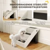 Hondentrap 3 treden 36,5 cm hoog huisdiertrap voor kleine honden inklapbaar voor bed, sofa, bank auto crèmewit 5