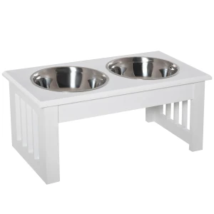 Hondenvoerstation, antislip, 44 x 24 x 15cm, wit, 0,9l per kom 1