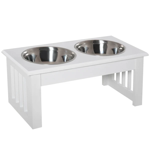 Hondenvoerstation, antislip, 44 x 24 x 15cm, wit, 0,9l per kom 1