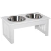Hondenvoerstation, antislip, 44 x 24 x 15cm, wit, 0,9l per kom 9