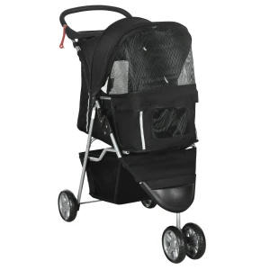 Hondenwagen hondenbuggy inklapbaar voor honden & katten tot 10 kg 75 x 45 x 97 cm donkergrijs 1