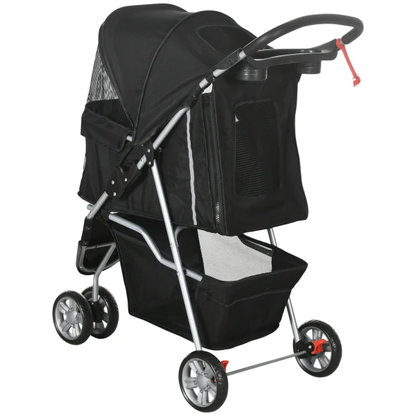 Hondenwagen hondenbuggy inklapbaar voor honden & katten tot 10 kg 75 x 45 x 97 cm donkergrijs 10