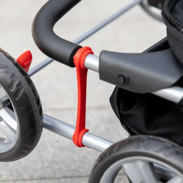 Hondenwagen inklapbaar met bekerhouder zonnedak zwart 10