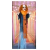 Horrorclown, helloweendecoratie, geactiveerd met geluid/aanraking, rode ogen, geluid, 168 cm 1