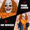 Horrorclown, helloweendecoratie, geactiveerd met geluid/aanraking, rode ogen, geluid, 168 cm 6
