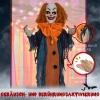 Horrorclown, helloweendecoratie, geactiveerd met geluid/aanraking, rode ogen, geluid, 168 cm 7