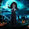 Horrorpop, halloween decoratie, griezelige stem & muziek, rode ogen, beweegbaar, 160 cm 2
