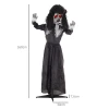 Horrorpop, halloween decoratie, griezelige stem & muziek, rode ogen, beweegbaar, 160 cm 4