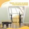 Huisdiertoegangspoort, 77 cm traphek, verstelbare breedte 76 104 cm, met kattendeur, voor trappen en deuropeningen, zwart 8