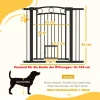 Huisdiertoegangspoort, 96 cm traphekje, verstelbare breedte 76 104 cm, met kattendeur, voor trappen en deuropeningen, zwart 4