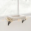 Kattenhuis met beugel voor vensterbanken en verwarming, kussen, houten frame, wit 4