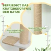 Kattenkrabpaal, 5 traps ontwerp, speelgoed, sisalpalen, pluche stof, lichtgrijs 7