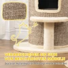 Kattenvat, krabpaal met 2 niveaus, springplatform, uitzichtpunt, krabmat, om te rusten en spelen, beige 6