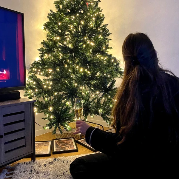 Kerstboom, 700 warmwitte led's, 2154 takken, brandvertragend, kunststof/metaal, 210 x 142 cm, groen 10