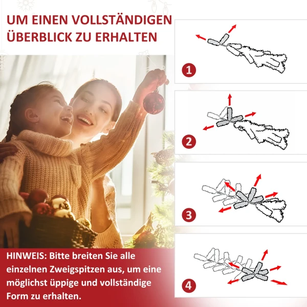 Kerstboom, 700 warmwitte led's, 2154 takken, brandvertragend, kunststof/metaal, 210 x 142 cm, groen 8