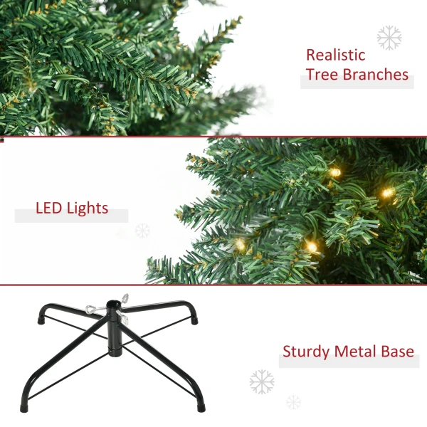 Kerstboom, 700 warmwitte led's, 2154 takken, brandvertragend, kunststof/metaal, 210 x 142 cm, groen 9