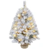 Kerstboom 92 cm, led verlichting, sneeuwtakken, dennenappels, vlamvertragend, betonnen voet 1