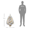 Kerstboom 92 cm, led verlichting, sneeuwtakken, dennenappels, vlamvertragend, betonnen voet 4