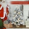 Kerstboom 92 cm, led verlichting, sneeuwtakken, dennenappels, vlamvertragend, betonnen voet 5