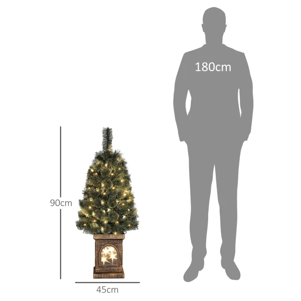 Kerstboom, natuurgetrouwe verschijning, geïntegreerde led's, dimbaar, 8 modi, 45 x 90 cm, groen 4