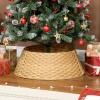 Kerstboomrok, Ø 68cm kerstboomkraag van kunststof, voor de kerstboomstandaard, kerstboomstandaard afdekking voor thuis, feest, decoratie, natuurhout 2
