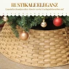 Kerstboomrok, Ø 68cm kerstboomkraag van kunststof, voor de kerstboomstandaard, kerstboomstandaard afdekking voor thuis, feest, decoratie, natuurhout 6