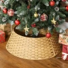 Kerstboomrok, Ø 68cm kerstboomkraag van kunststof, voor de kerstboomstandaard, kerstboomstandaard afdekking voor thuis, feest, decoratie, natuurhout 8
