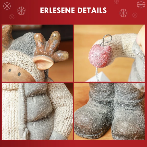 Kerstdecoratie, rendier met lantaarn, led, op batterijen, 25,5 x 19,5 x 52 cm 7