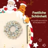 Kerstkrans met led lichtslinger, dennenappels, deurkrans groen+wit, Ø60 x 8 cm 5