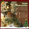 Kerstkrans met led lichtslinger, dennenappels, deurkrans groen+wit, Ø60 x 8 cm 7